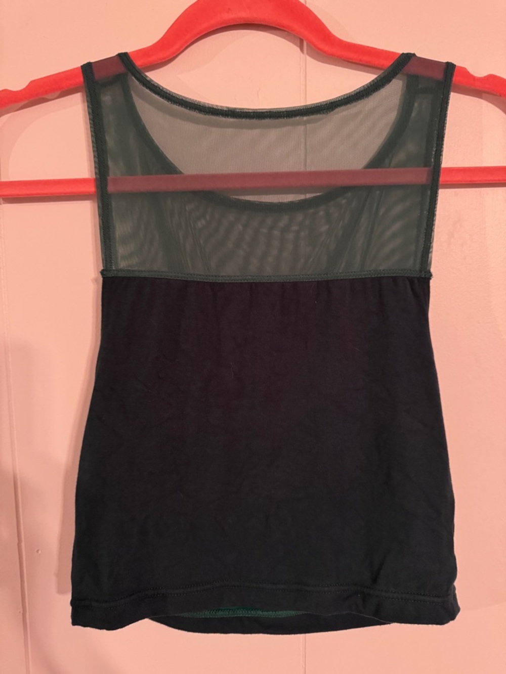 Klassy Network Mesh Crop Tank with Green Mesh Back